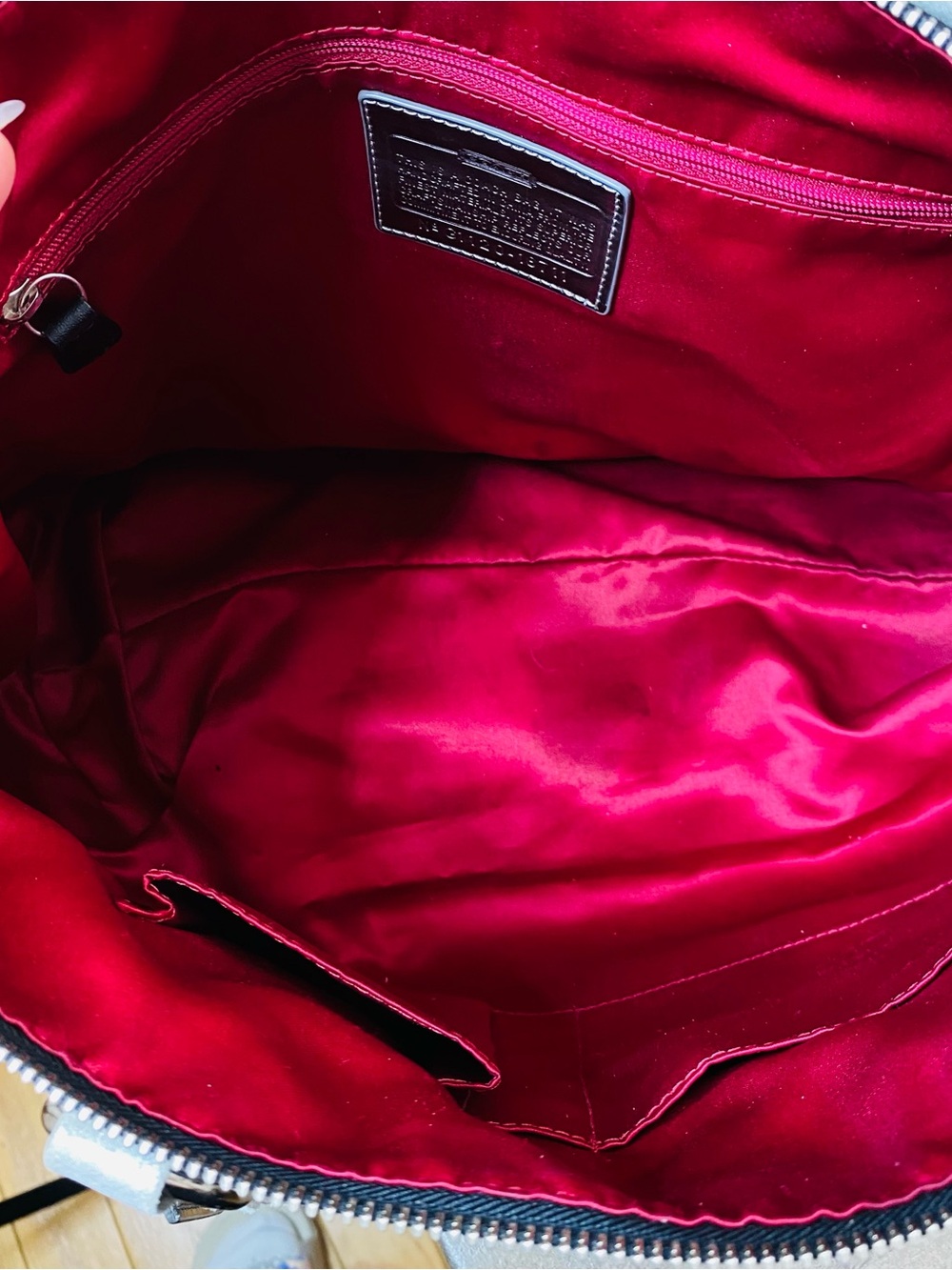 Coach Poppy (2011) Pop Signature Poppy Heart Glam Tote BAG Black Gray Wine 18711 - Picture 11 of 13